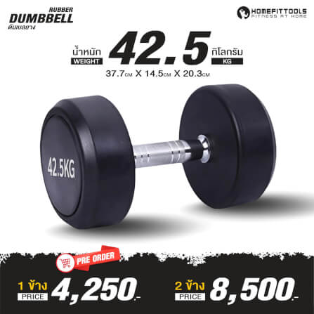 ดัมเบลยางกลม HOMEFITTOOLS 42.5 KG 1 คู่_1